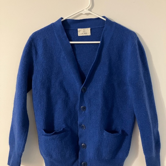 La Paz Sweaters - La Paz Royal Blue 100% Wool Button Up Cardigan Sweater Women’s Size Medium